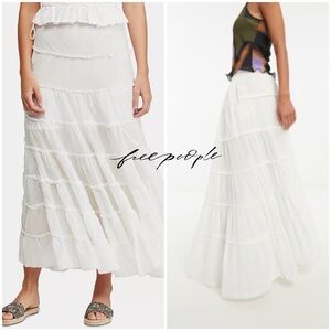 Like New - Free People Cotton Tiered Maxi Skirt (L)